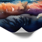 Waterverf Schilderen van Koraalrif III Poster (Hoek)