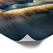 Waterverf Schilderen van Landelijk Landschap Poster (Hoek)