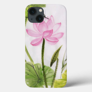 Waterverf schilderen van Lotus Flower 2 iPhone 13 Hoesje