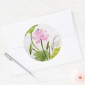 Waterverf schilderen van Lotus Flower 2 Ronde Sticker (Envelop)