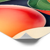 Waterverf Schilderen van perziken II Poster (Hoek)