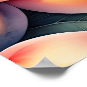 Waterverf Schilderen van perziken Poster (Hoek)