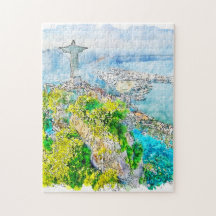 Waterverf Schilderen van Rio de Janeiro