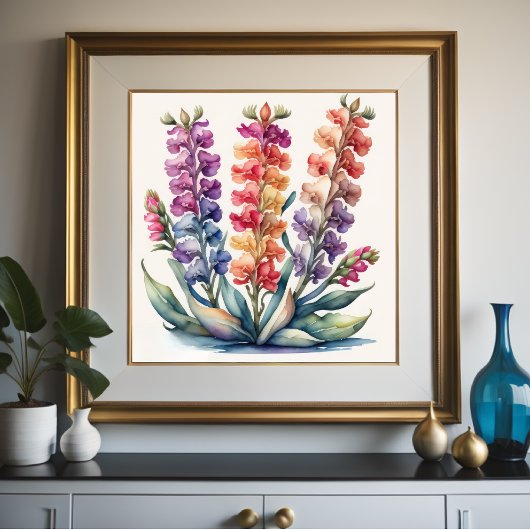 Waterverf Schilderen van Snapdragons Poster