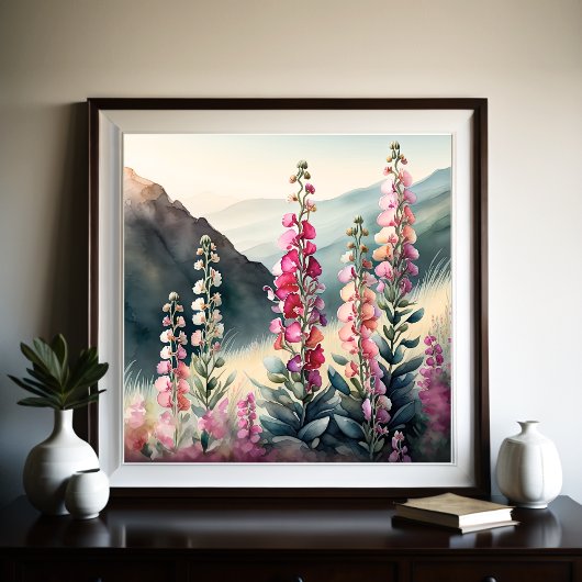 Waterverf Schilderen van Snapdragons Poster