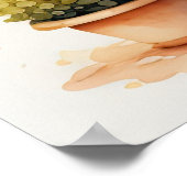 Waterverf Schilderen van Topiary Tree in Pot II Poster (Hoek)