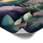 Waterverf Schilderen van Tuinlandschap Poster (Hoek)