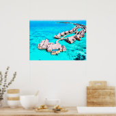 Waterverf Schilderen van Villa op de Malediven van Poster (Keuken)