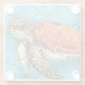 Waterverf schilderen - Zee onderzetter schildpad (Achterkant)