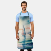 Waterverf Schilderen Zeilboot op het Water Schort (Gedragen)