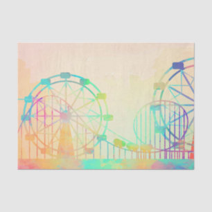 Waterverf Schilderende Ferris Wheel Fairground Art Tissuepapier