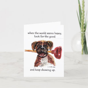 waterverf schilderij Boxer + Paradise, CA vuurverh Bedankkaart