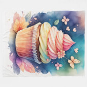 Waterverf Schilderij Cupcake Fleece Deken (Voorkant (Horizontaal))
