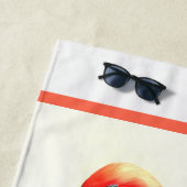 Waterverf schilderij Flamingo Strandlaken (In situ)