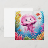 Waterverf schilderij kwallen kaart (Voorkant / Achterkant)