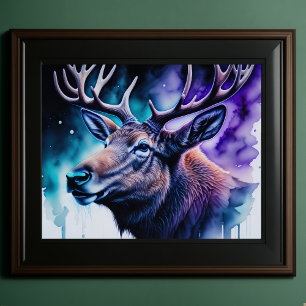 Waterverf Schilderij Majestic Elk 5:4 Poster