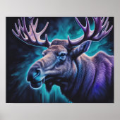 Waterverf schilderij majestueuze eland 5:4 poster (Voorkant)