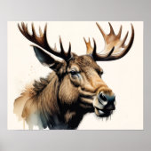 Waterverf schilderij Moose 5:4 Poster (Voorkant)