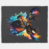 Waterverf schilderij Multi gekleurde eland Fleece Deken (Voorkant (Horizontaal))