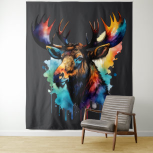 Waterverf schilderij Multi gekleurde eland Wandkleed