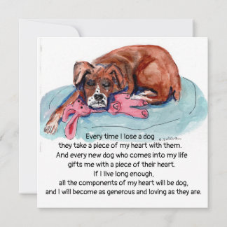 Waterverf schilderij pup & "Elke keer als ik een h Feestdagenkaart