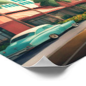 Waterverf Schilderij van Art Deco Miami Poster (Hoek)