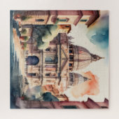 Waterverf Schilderij van de oude Italiaanse stad Legpuzzel (Horizontaal)