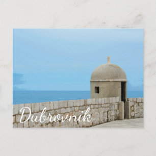 Waterverf schilderij van de stadsmuur van Dubrovni Briefkaart