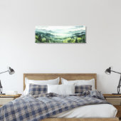 Waterverf schilderij van dennenbos Dramatische zon Canvas Afdruk (Insitu (Slaapkamer))