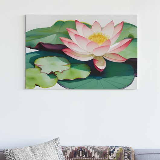 Waterverf schilderij van een lotusbloem poster