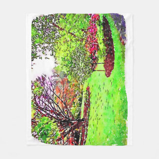 Waterverf schilderij van een weelderige lentetuin fleece deken