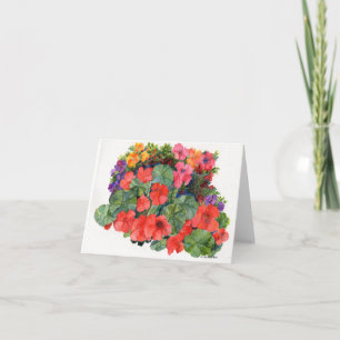 waterverf schilderij van felle bloemen kaart