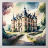 Waterverf Schilderij van Frans Chateau Poster (Voorkant)