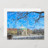 Waterverf schilderij van het stadsbeeld van Münche Briefkaart (Voorkant / Achterkant)