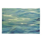 Waterverf schilderij van oceaangolven kussensloop (Achterkant-Links)