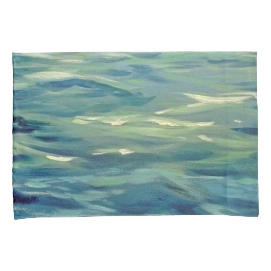 Waterverf schilderij van oceaangolven kussensloop (Voorkant-Rechts)