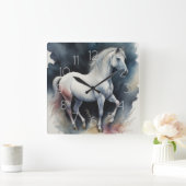 Waterverf Schilderij van Paard Vierkante Klok (Huis)