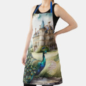 Waterverf Schilderij van Peacock en Chateau Schort (Insitu)