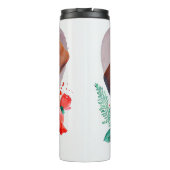 Waterverf schilderij van teckels rode rozen thermosbeker (Achterkant)