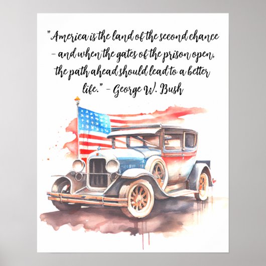 Waterverf schilderij van Vintage Car Poster (Voorkant)