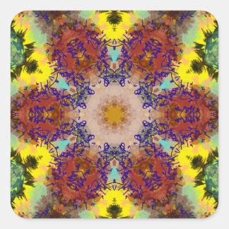 waterverf schilderij Vogel Chromatische Harmonie Vierkante Sticker