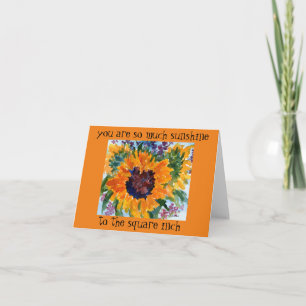 waterverf Schilderij Zonnebloem + Walt Whitman Quo Kaart