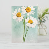 Waterverf schilderkamille witte bloem feestdagenkaart (Staand voorkant)