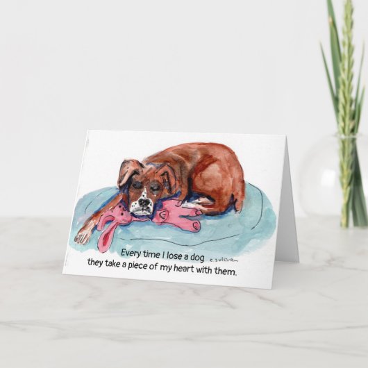 Waterverf schilderpup +"Elke keer dat ik een hond  Kaart (Voorkant)