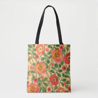 Waterverf schilderretro floral naadloos patroon draagtas