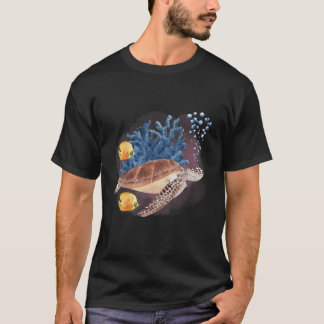 Waterverf Schildpad diepe oceaancreaties en rift L T-shirt