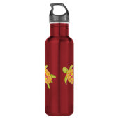 Waterverf schildpad: drinken flesje waterfles (Achterkant)