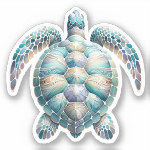 Waterverf Schildpad Oceaan Sticker