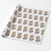 Waterverf schildpad shell kitten cadeaupapier (Uitgerold)