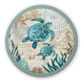  Waterverf schildpadden Keramische Knop (Voorkant)